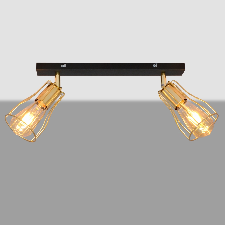Φωτιστικό σποτ TUBE 2xE27/15W/230V χρυσαφί/μαύρο