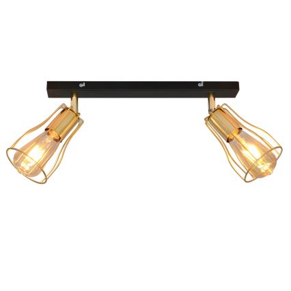 Φωτιστικό σποτ TUBE 2xE27/15W/230V χρυσαφί/μαύρο