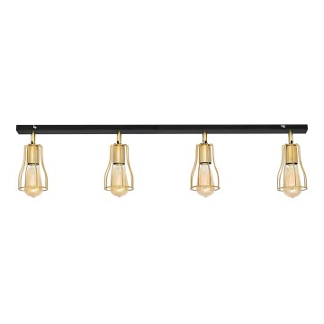 Φωτιστικό σποτ TUBE 4xE27/15W/230V χρυσαφί/μαύρο