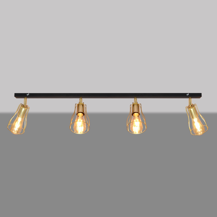 Φωτιστικό σποτ TUBE 4xE27/15W/230V χρυσαφί/μαύρο