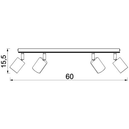 Φωτιστικό σποτ TULON 4xGU10/8W/230V λευκό/δρυς