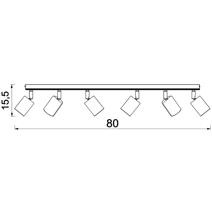 Φωτιστικό σποτ TULON 6xGU10/8W/230V λευκό/δρυς