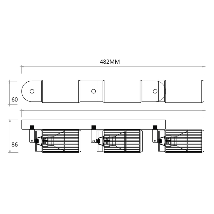 Φωτιστικό σποτ VERTICAL 3xGU10/8W/230V μαύρο