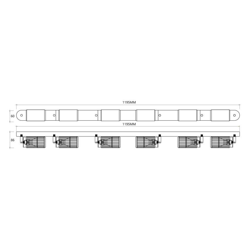 Φωτιστικό σποτ VERTICAL 6xGU10/8W/230V μαύρο