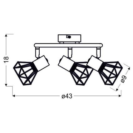 Φωτιστικό σποτ VERVE 3xE14/40W/230V