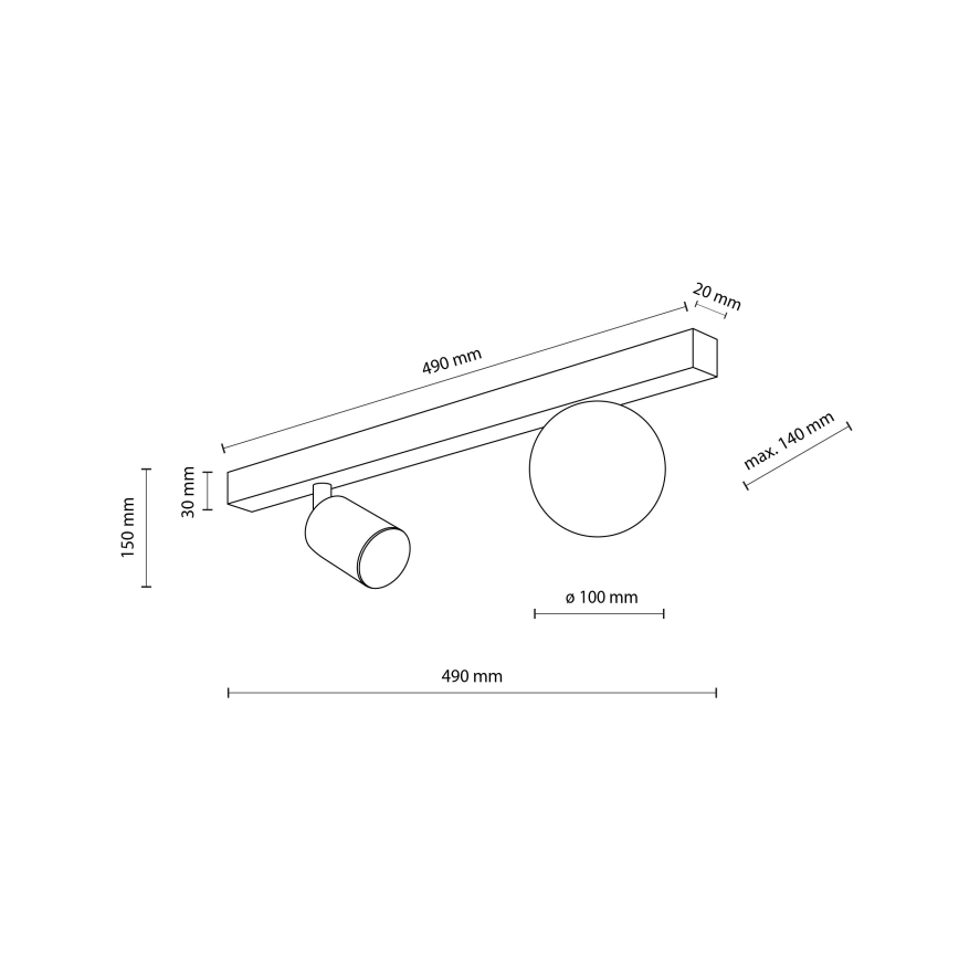 Φωτιστικό σποτ VOX 1xG9/8W/230V + 1xGU10/10W μαύρο