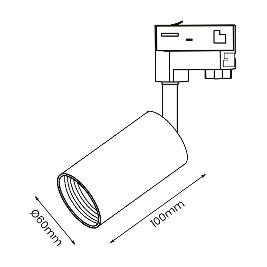 Φωτιστικό σποτ για 3-phase rail system PIPE 1xGU10/25W/230V λευκό
