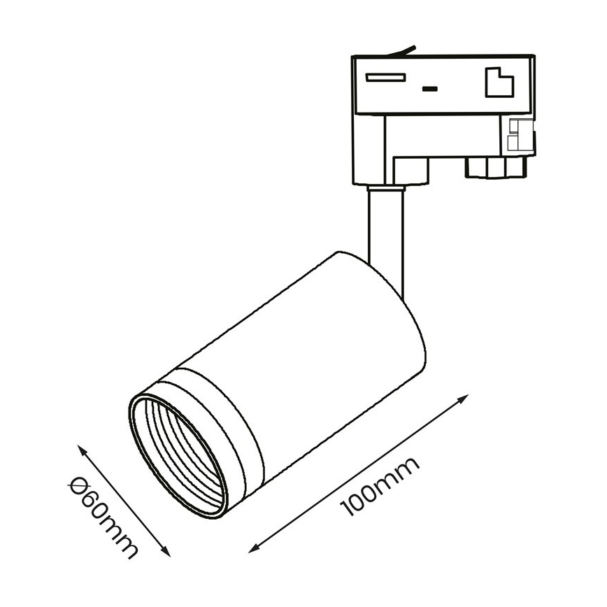 Φωτιστικό σποτ για 3-phase rail system PIPE 1xGU10/25W/230V μαύρο