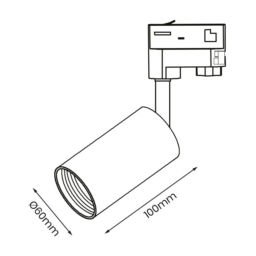 Φωτιστικό σποτ για 3-phase rail system PIPE 1xGU10/25W/230V μαύρο