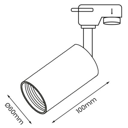 Φωτιστικό σποτ για rail system PIPE 1xGU10/25W/230V λευκό