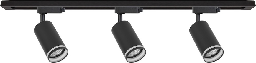 Φωτιστικό σποτ για σύστημα ράγας PIPE 3xGU10/10W/230V, μαύρο