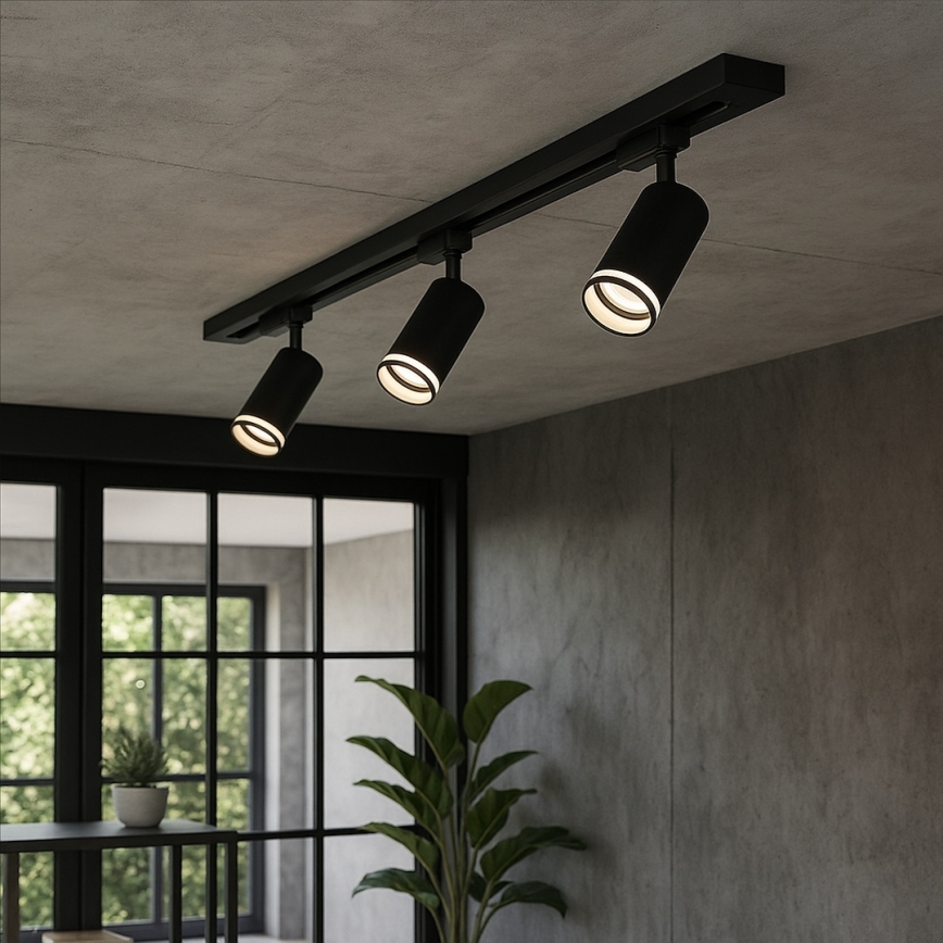 Φωτιστικό σποτ για σύστημα ράγας PIPE 3xGU10/10W/230V, μαύρο