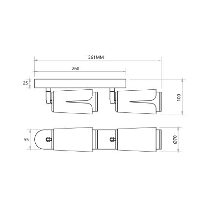 Φωτιστικό σποτ ΛΟΥΛΟΥΔΙΑ 2xGU10/8W/230V μαύρο