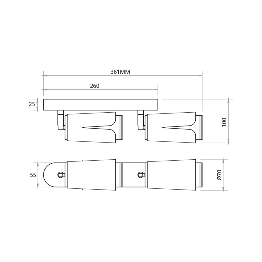 Φωτιστικό σποτ ΛΟΥΛΟΥΔΙΑ 2xGU10/8W/230V μαύρο