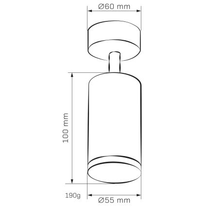 Φωτιστικό σποτ μπάνιου TURYN 1xGU10/10W/230V IP44 μαύρο