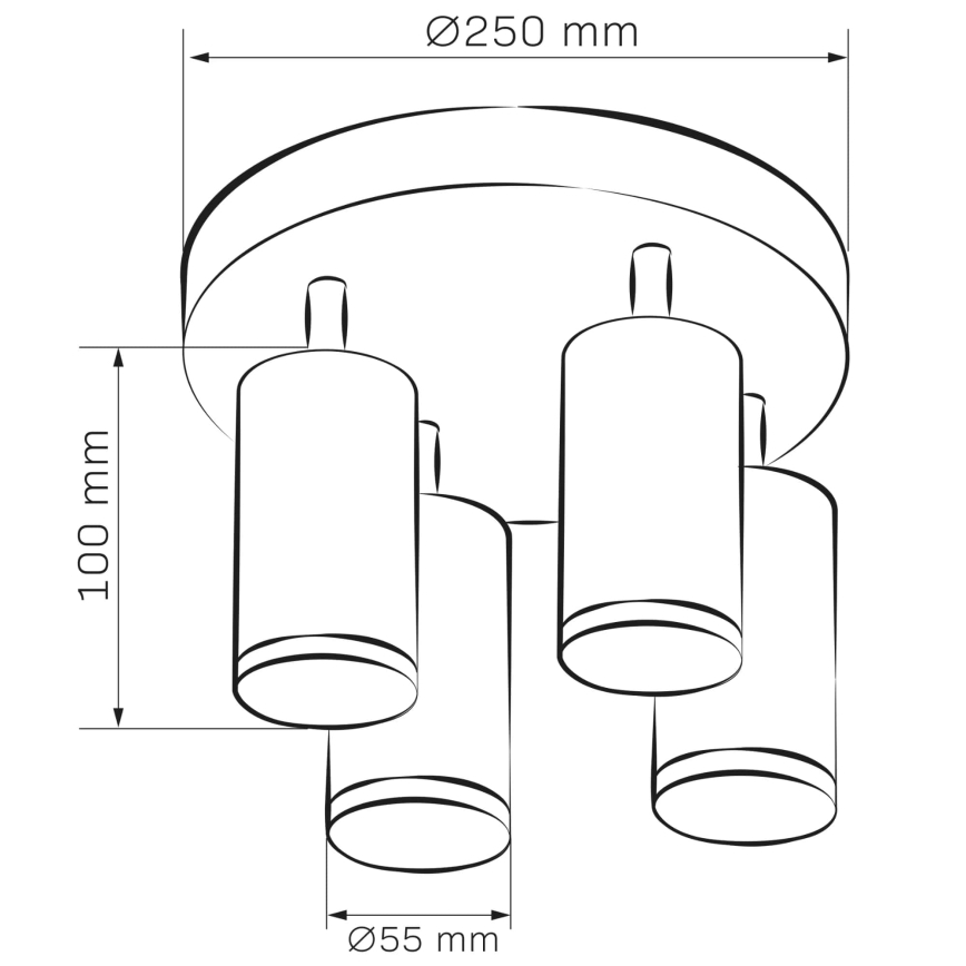 Φωτιστικό σποτ μπάνιου TURYN 4xGU10/10W/230V IP44 λευκό