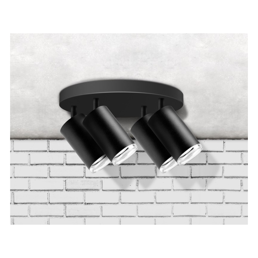 Φωτιστικό σποτ μπάνιου TURYN 4xGU10/10W/230V IP44 μαύρο