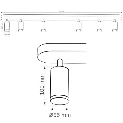 Φωτιστικό σποτ μπάνιου TURYN 6xGU10/10W/230V IP44 λευκό