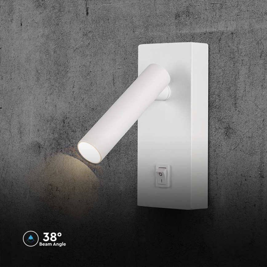 Φωτιστικό σποτ τοίχου LED με διακόπτη LED/2W/230V 3000K λευκό