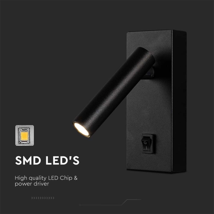 Φωτιστικό σποτ τοίχου LED LED/2W/230V 4000K μαύρο