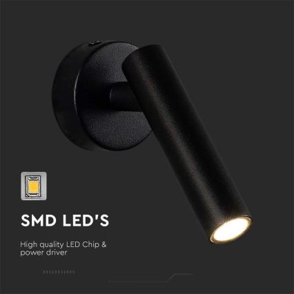 Φωτιστικό σποτ τοίχου LED LED/2W/230V 4000K μαύρο