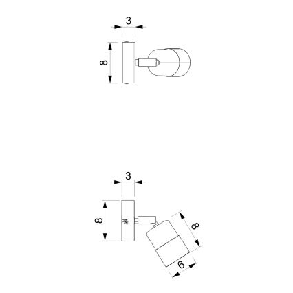 Φωτιστικό σποτ τοίχου MIZU 1xGU10/8W/230V μαύρο/ορείχαλκος