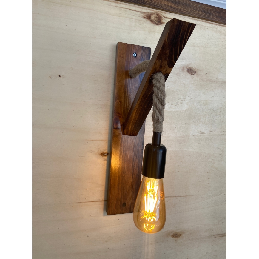 Φωτιστικό τοίχου AHSAP 1xE27/40W/230V, πεύκο/καρυδιά