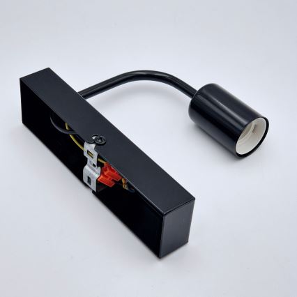 Φωτιστικό τοίχου ASTRID 1xE27/60W/230V γυαλιστερό μαύρο