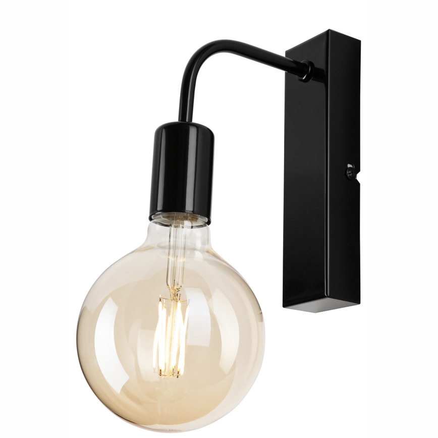Φωτιστικό τοίχου ASTRID 1xE27/60W/230V γυαλιστερό μαύρο