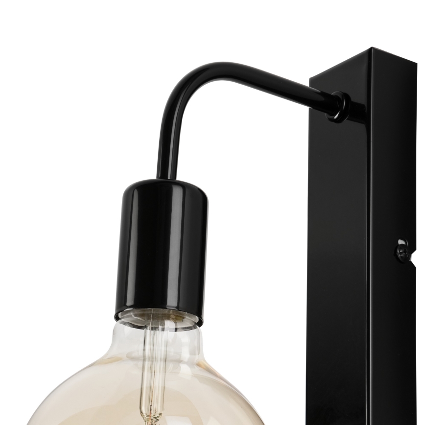 Φωτιστικό τοίχου ASTRID 1xE27/60W/230V γυαλιστερό μαύρο