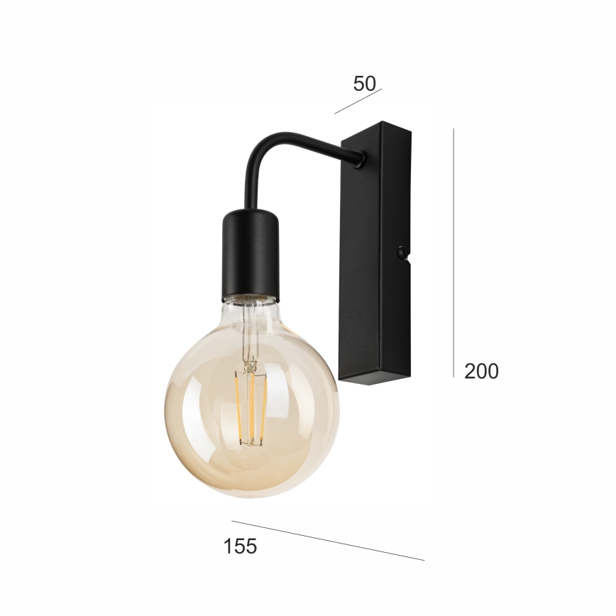Φωτιστικό τοίχου ASTRID 1xE27/60W/230V ματ μαύρο