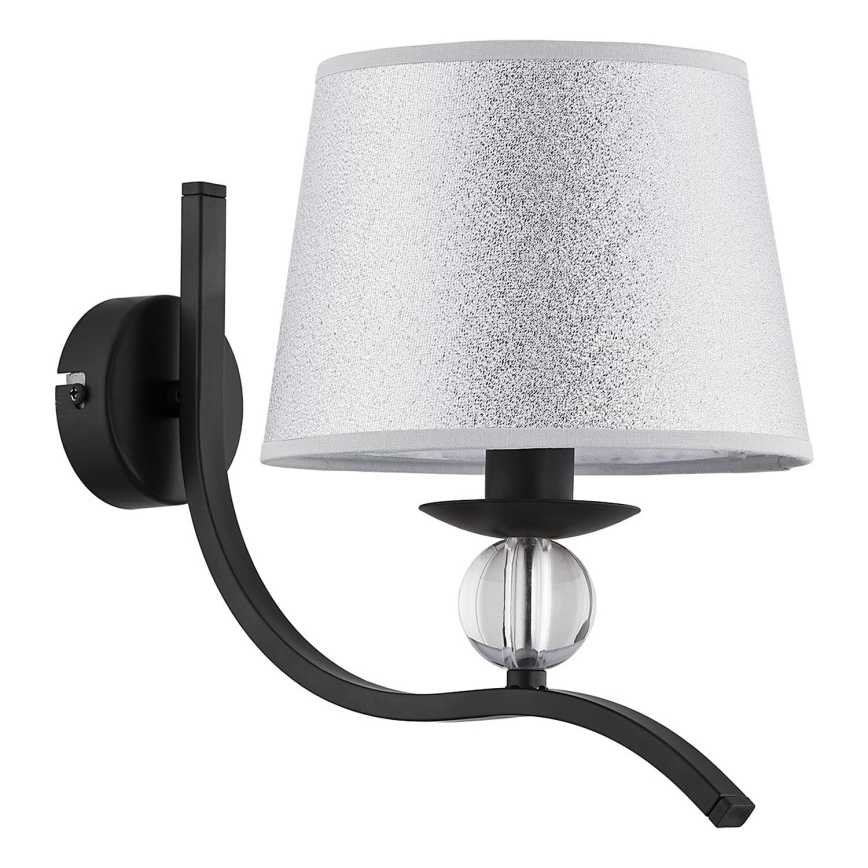 Φωτιστικό τοίχου BARNI 1xE14/10W/230V μαύρο/ασημί