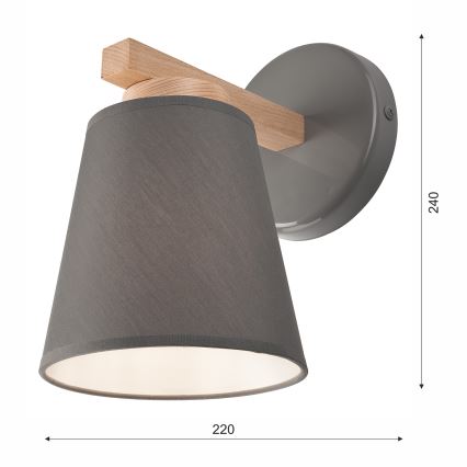 Φωτιστικό τοίχου ELLIE 1xE27/60W/230V οξιά