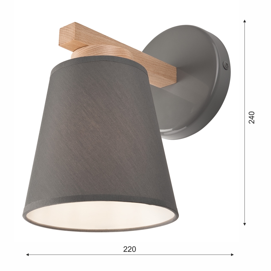 Φωτιστικό τοίχου ELLIE 1xE27/60W/230V οξιά