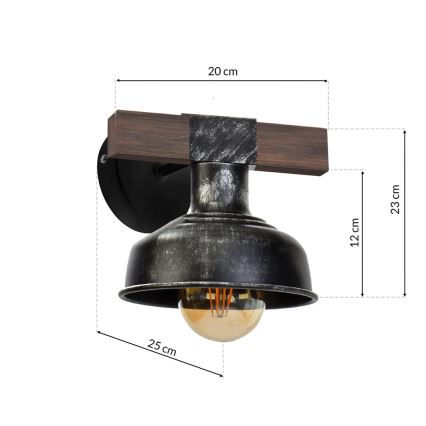 Φωτιστικό τοίχου FARO 1xE27/60W/230V