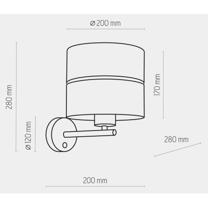 Φωτιστικό τοίχου HILTON 1xE27/15W/230V ορείχαλκο/μαύρο