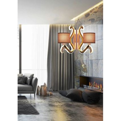 Φωτιστικό τοίχου LED AMBROSIA 2xE14/40W/230V + LED/12,3W χάλκινο