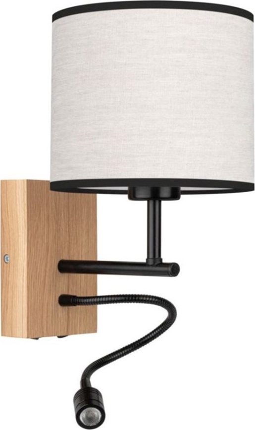 Φωτιστικό τοίχου LED BOHO 1xE27/25W/230V + LED/1W/230V δρυς