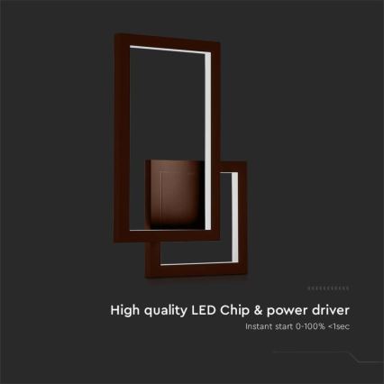 Φωτιστικό τοίχου LED LED/20W/230V 4000K καφέ