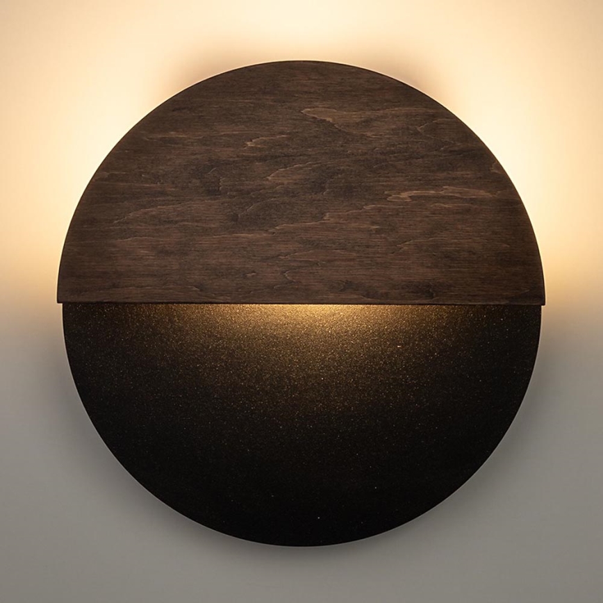 Φωτιστικό τοίχου LED LUNA LED/7W/230V διάμετρος 26 cm μαύρο/καφέ