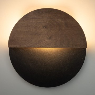 Φωτιστικό τοίχου LED LUNA LED/7W/230V διάμετρος 36 cm μαύρο/καφέ