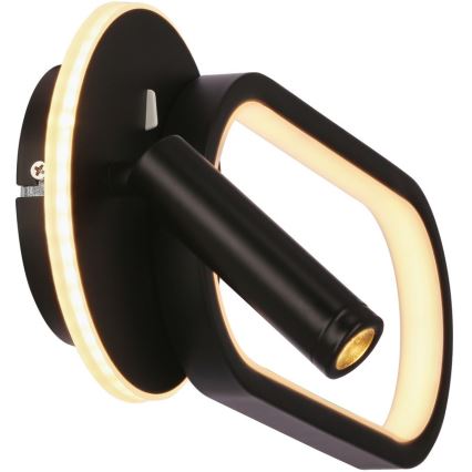 Φωτιστικό τοίχου LED MONET LED/13W/230V + LED/2W 3000/4000/6000K μαύρο