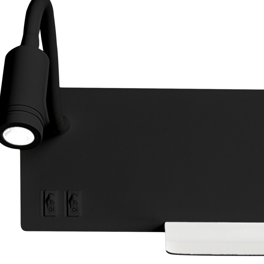 Φωτιστικό τοίχου LED SHELF 1xLED/4W+1xLED/5W+1xLED/2W/230V  μαύρο