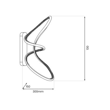 Φωτιστικό τοίχου LED TESORO LED/15W/230V μαύρο