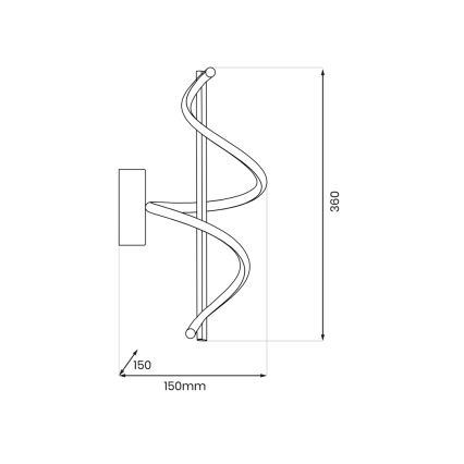 Φωτιστικό τοίχου LED TWIST LED/12W/230V μαύρο