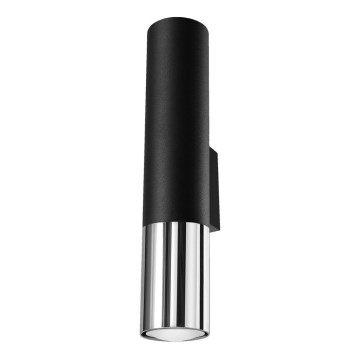Φωτιστικό τοίχου LOOPEZ 2xGU10/10W/230V μαύρο/γυαλιστερό χρώμιο