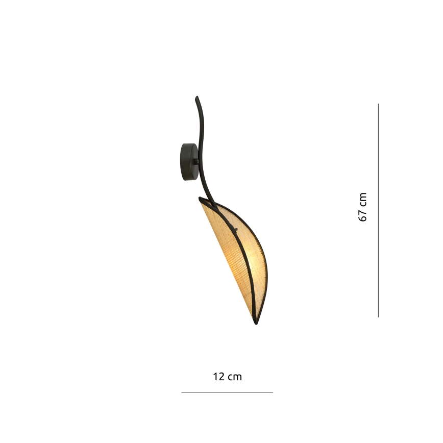 Φωτιστικό τοίχου LOTUS 1xE14/10W/230V μαύρο/μπεζ