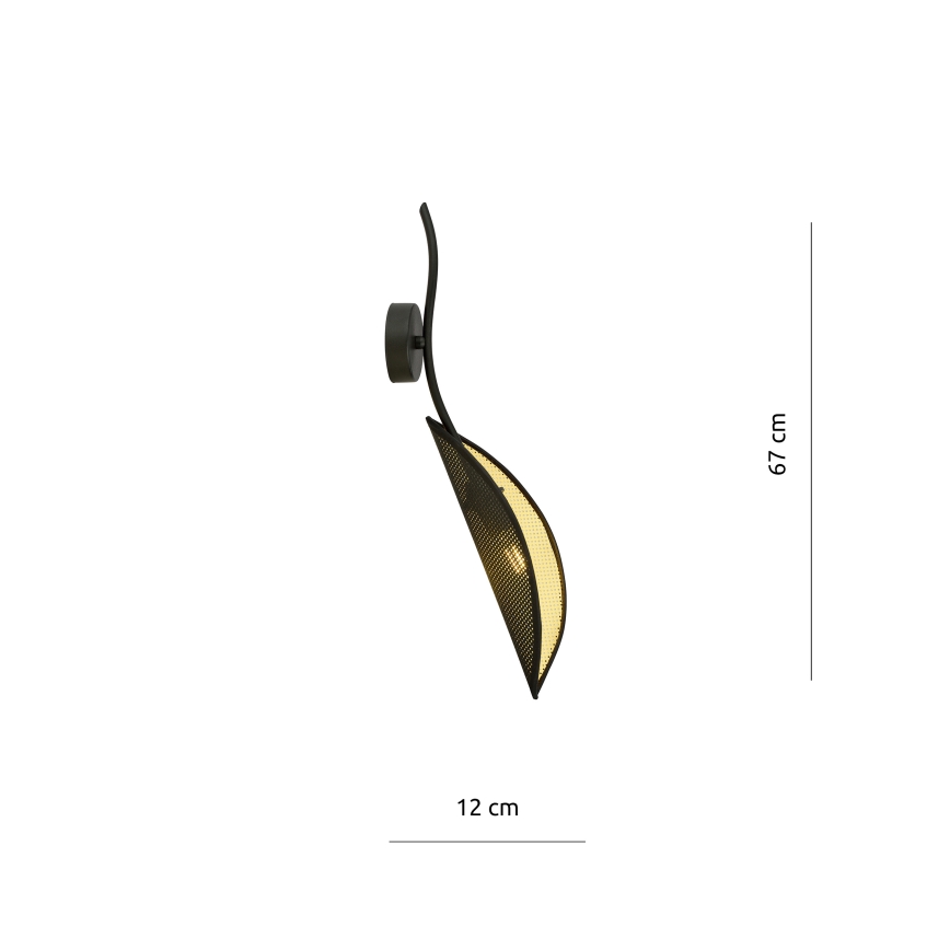 Φωτιστικό τοίχου LOTUS 1xE14/10W/230V μαύρο/χρυσαφί
