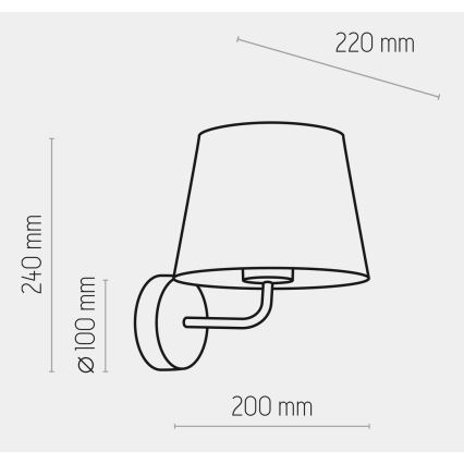 Φωτιστικό τοίχου MAJA 1xE27/15W/230V γκρι