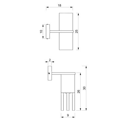 φωτιστικό τοίχου MALM 1xE27/60W/230V